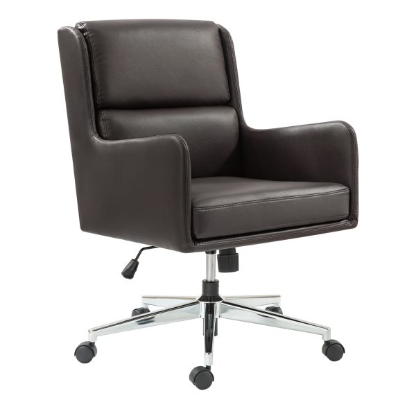 Duke Brown Faux Leather Ergonomic Home Office Chair