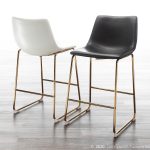 Duke Gold Metal Black Faux Leather Contemporary Counter Stools (Set of 2)