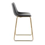 Duke Gold Metal Black Faux Leather Contemporary Counter Stools (Set of 2)