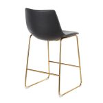 Duke Gold Metal Black Faux Leather Contemporary Counter Stools (Set of 2)