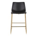 Duke Gold Metal Black Faux Leather Contemporary Counter Stools (Set of 2)