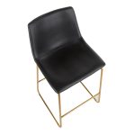 Duke Gold Metal Black Faux Leather Contemporary Counter Stools (Set of 2)