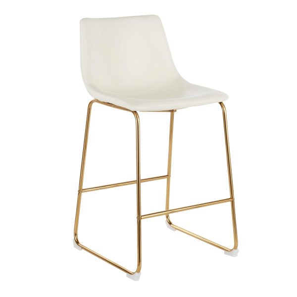 Duke Gold White Contemporary Counter Stools Set of 2 4