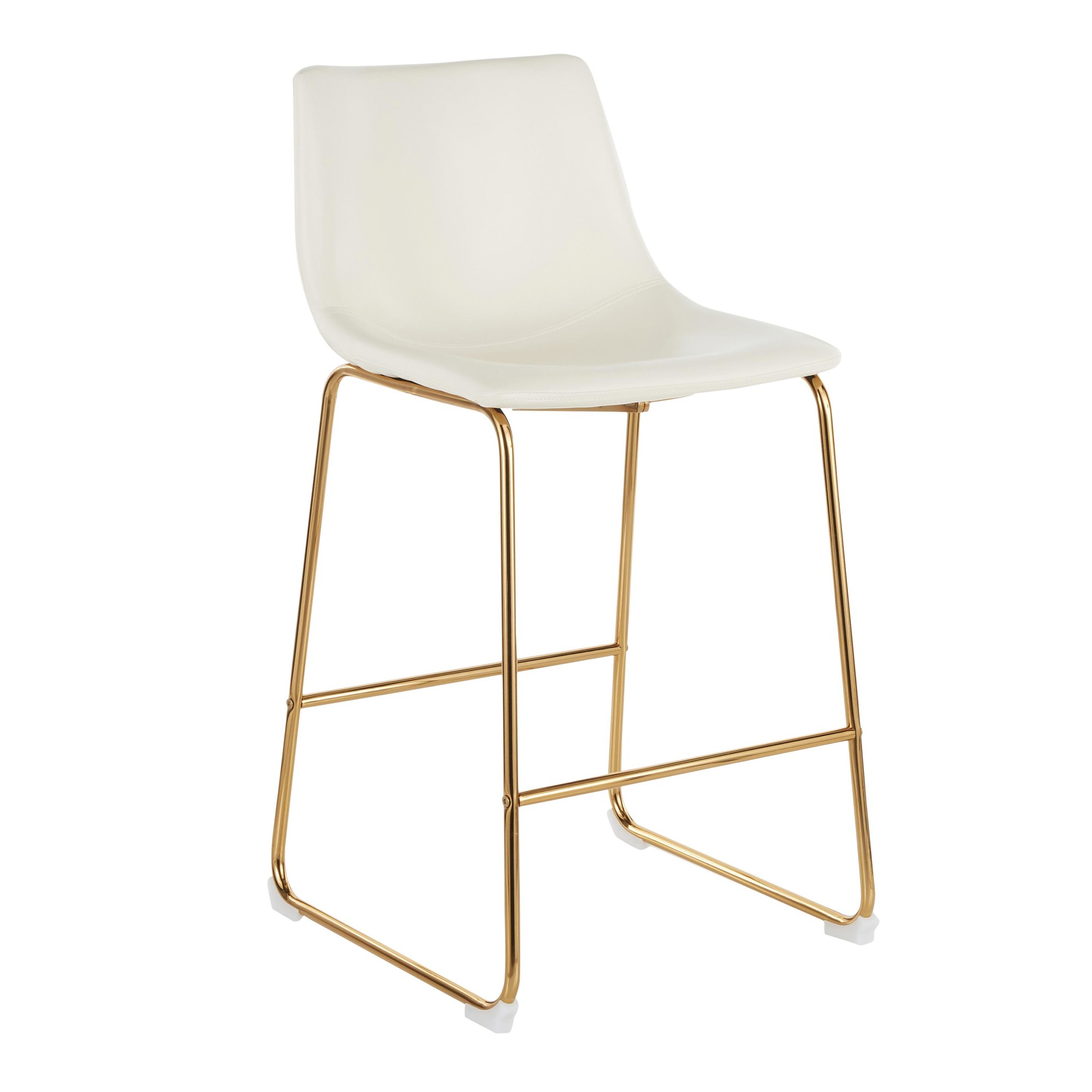 Duke Gold White Contemporary Counter Stools (Set of 2) 5 Duke Gold White Contemporary Counter Stools (Set of 2) - Image 5