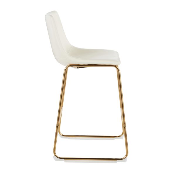 Duke Gold White Contemporary Counter Stools Set of 2 5