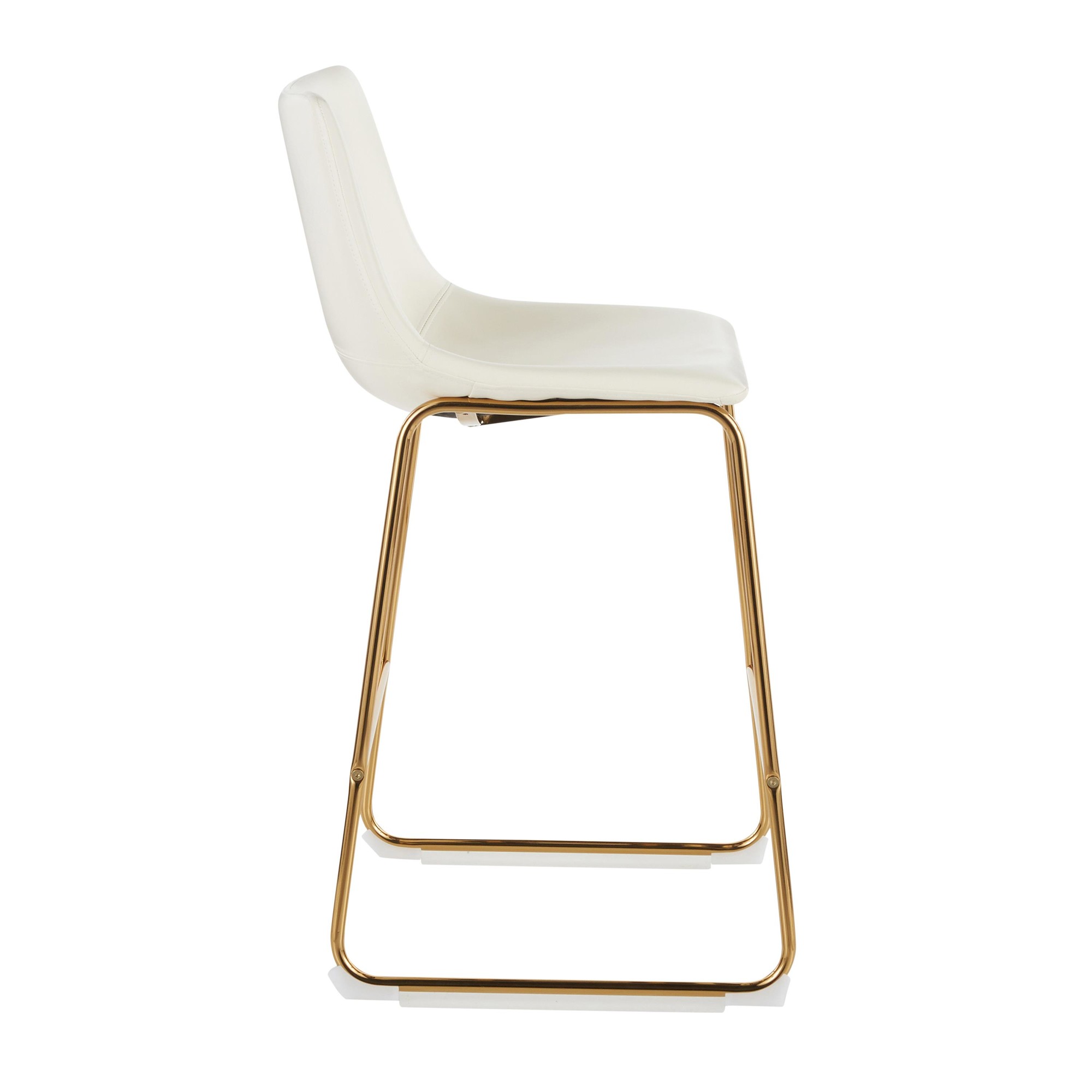 Duke Gold White Contemporary Counter Stools (Set of 2) 6 Duke Gold White Contemporary Counter Stools (Set of 2) - Image 6