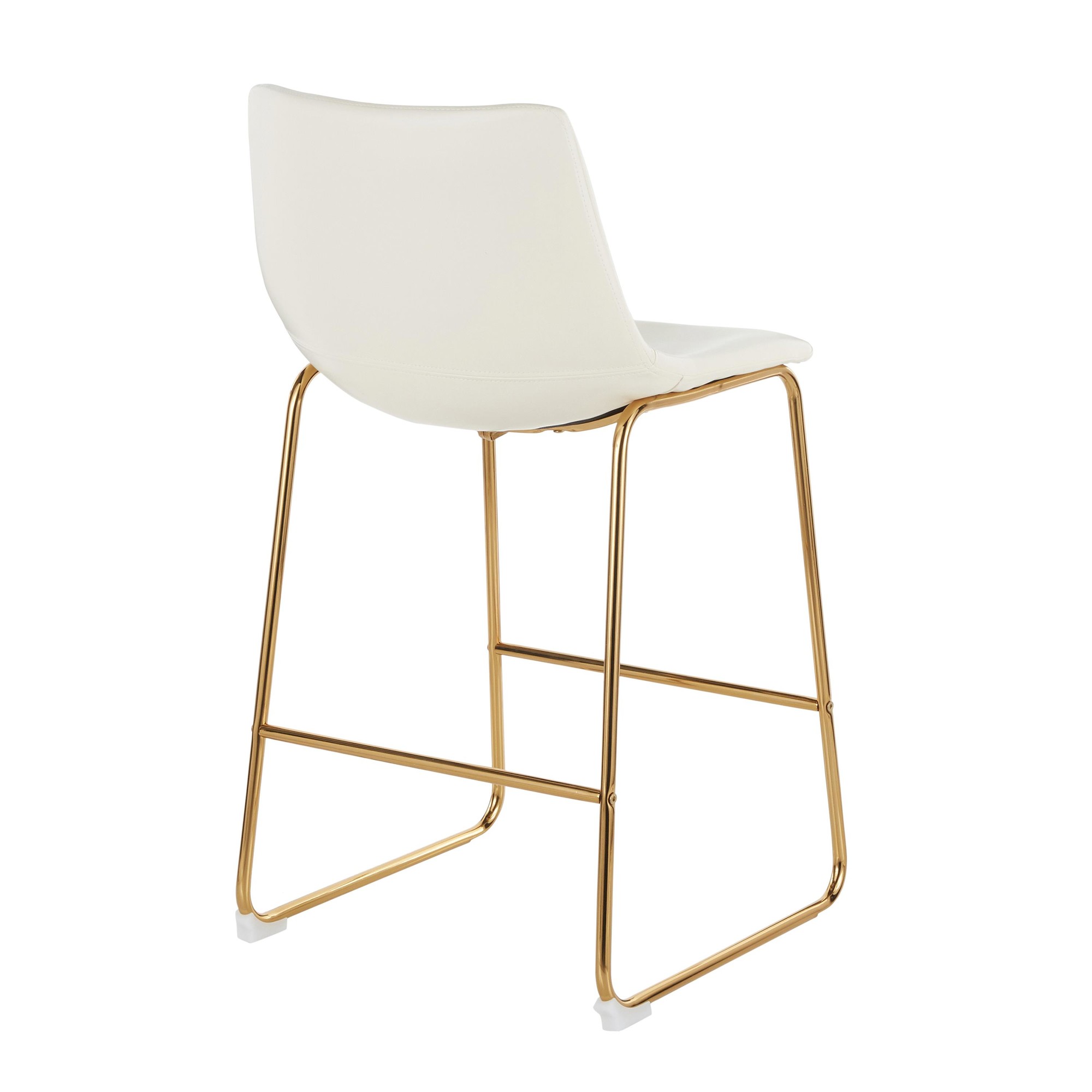 Duke Gold White Contemporary Counter Stools (Set of 2) 7 Duke Gold White Contemporary Counter Stools (Set of 2) - Image 7