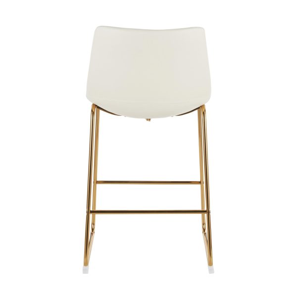 Duke Gold White Contemporary Counter Stools Set of 2 7