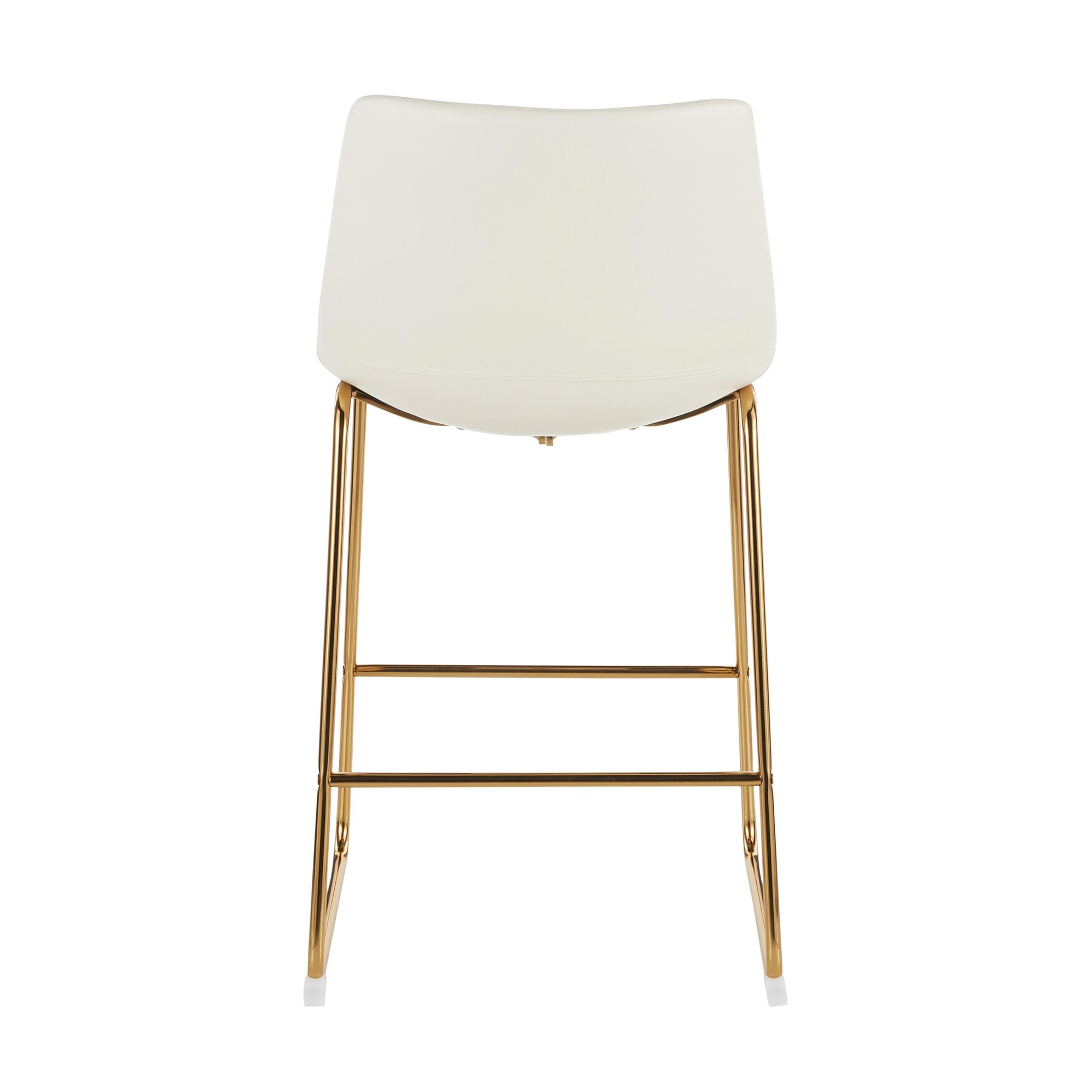 Duke Gold White Contemporary Counter Stools (Set of 2) 8 Duke Gold White Contemporary Counter Stools (Set of 2) - Image 8