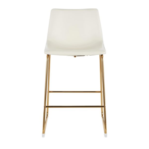 Duke Gold White Contemporary Counter Stools Set of 2 8