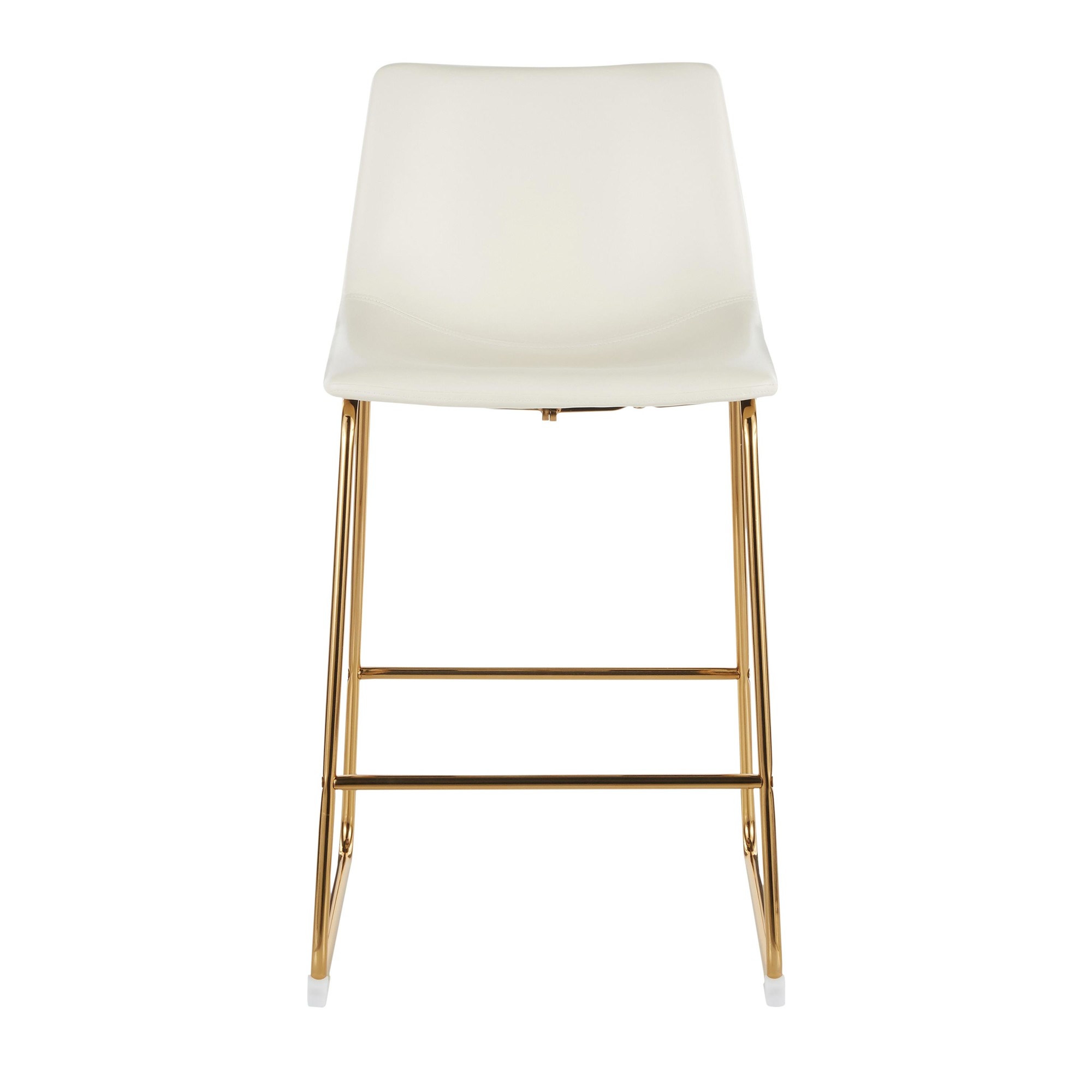 Duke Gold White Contemporary Counter Stools (Set of 2) 9 Duke Gold White Contemporary Counter Stools (Set of 2) - Image 9
