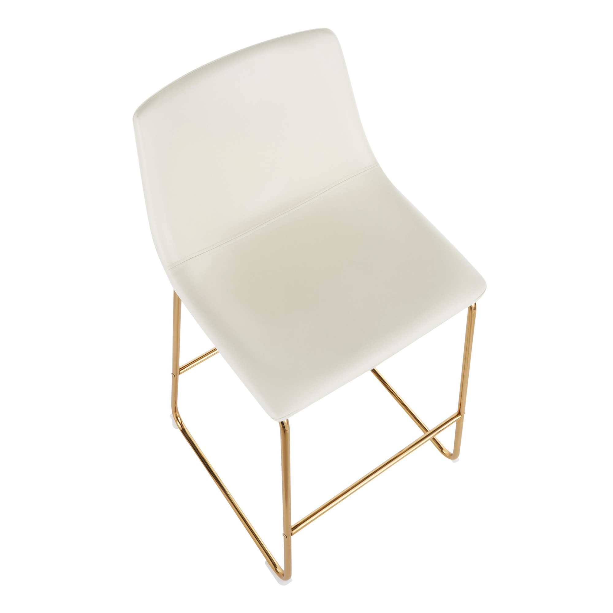 Duke Gold White Contemporary Counter Stools (Set of 2) 10 Duke Gold White Contemporary Counter Stools (Set of 2) - Image 10