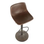 Duke Industrial Antique Metal Brown Faux Leather Adjustable Barstool (Set of 2) 26 Duke Industrial Antique Metal Brown Faux Leather Adjustable Barstool (Set of 2)
