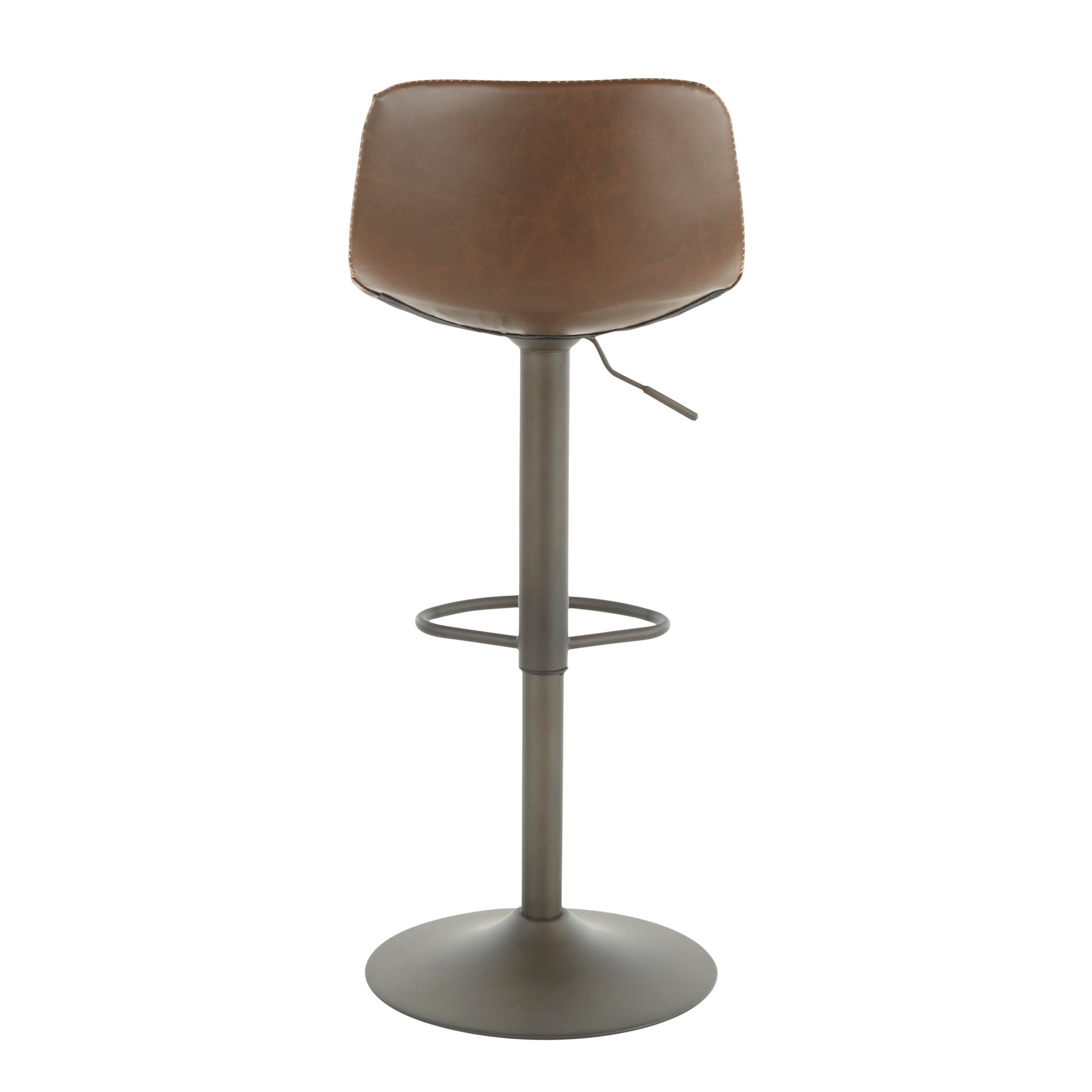 Duke Industrial Antique Metal Brown Faux Leather Adjustable Barstool (Set of 2) 9 Duke Industrial Antique Metal Brown Faux Leather Adjustable Barstool (Set of 2) - Image 9