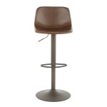 Duke Industrial Antique Metal Brown Faux Leather Adjustable Barstool (Set of 2) 24 Duke Industrial Antique Metal Brown Faux Leather Adjustable Barstool (Set of 2)