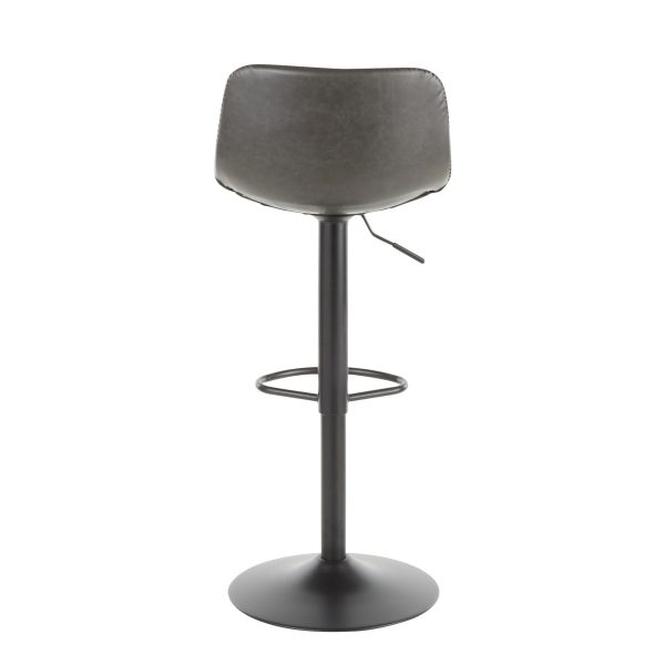 Duke Industrial Black Metal Grey Barstools Set of 2 11