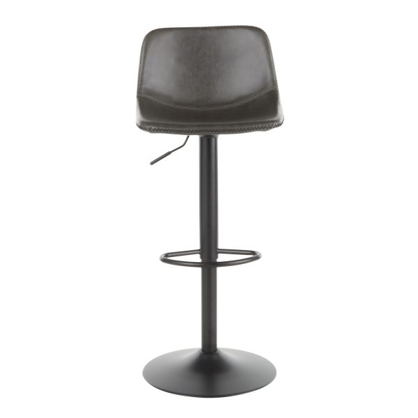 Duke Industrial Black Metal Grey Barstools Set of 2 12