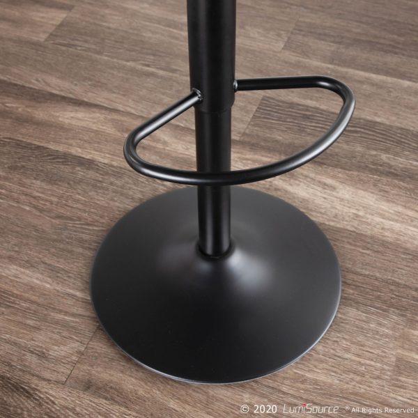Duke Industrial Black Metal Grey Barstools Set of 2 4