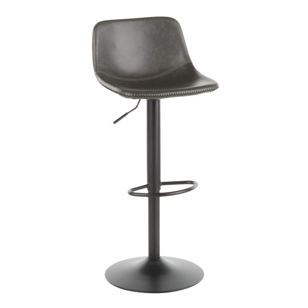 Duke Industrial Black Metal Grey Barstools Set of 2 8