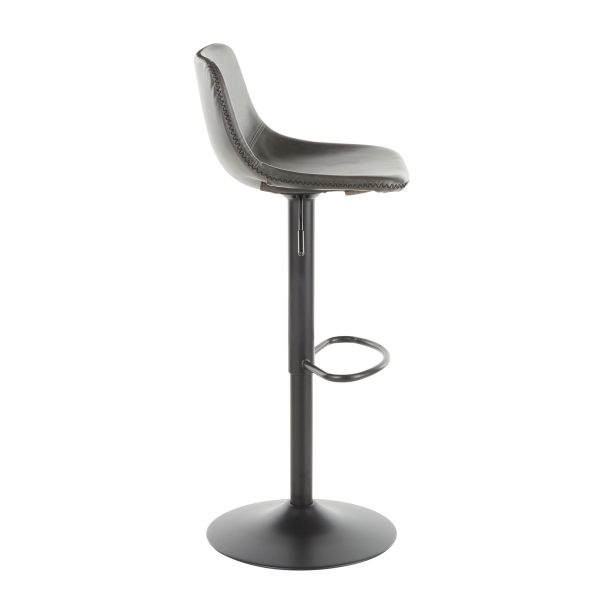 Duke Industrial Black Metal Grey Barstools Set of 2 9