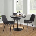 Duke Industrial Black and Grey Fabric Dining Chairs (Set of 2)