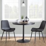 Duke Industrial Black and Grey Fabric Dining Chairs (Set of 2)