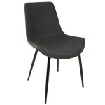 Duke Industrial Black and Grey Fabric Dining Chairs (Set of 2)