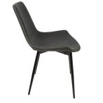 Duke Industrial Black and Grey Fabric Dining Chairs (Set of 2)