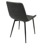 Duke Industrial Black and Grey Fabric Dining Chairs (Set of 2)