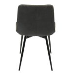 Duke Industrial Black and Grey Fabric Dining Chairs (Set of 2)