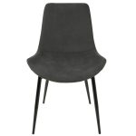 Duke Industrial Black and Grey Fabric Dining Chairs (Set of 2)