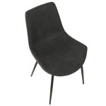 Duke Industrial Black and Grey Fabric Dining Chairs (Set of 2)