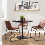Duke Industrial Cognac Faux Leather Dining Chairs (Set of 2) 12 Duke Industrial Cognac Faux Leather Dining Chairs (Set of 2)