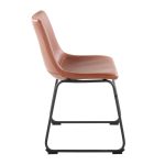Duke Industrial Cognac Faux Leather Dining Chairs (Set of 2) 15 Duke Industrial Cognac Faux Leather Dining Chairs (Set of 2)