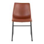 Duke Industrial Cognac Faux Leather Dining Chairs (Set of 2) 18 Duke Industrial Cognac Faux Leather Dining Chairs (Set of 2)