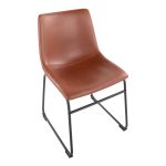 Duke Industrial Cognac Faux Leather Dining Chairs (Set of 2) 19 Duke Industrial Cognac Faux Leather Dining Chairs (Set of 2)