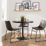 Duke Industrial Espresso Faux Leather Dining Chairs (Set of 2)