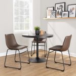 Duke Industrial Espresso Faux Leather Dining Chairs (Set of 2)