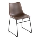 Duke Industrial Espresso Faux Leather Dining Chairs (Set of 2)