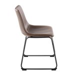Duke Industrial Espresso Faux Leather Dining Chairs (Set of 2)