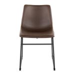 Duke Industrial Espresso Faux Leather Dining Chairs (Set of 2)