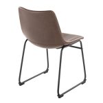Duke Industrial Espresso Faux Leather Dining Chairs (Set of 2)