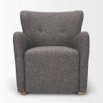 Dunstan Accent Chair Upholstered Gray Twill Fabric and Medium Brown Wood Feet