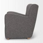 Dunstan Accent Chair Upholstered Gray Twill Fabric and Medium Brown Wood Feet