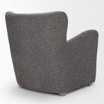 Dunstan Accent Chair Upholstered Gray Twill Fabric and Medium Brown Wood Feet
