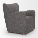 Dunstan Accent Chair Upholstered Gray Twill Fabric and Medium Brown Wood Feet