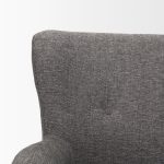 Dunstan Accent Chair Upholstered Gray Twill Fabric and Medium Brown Wood Feet