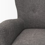 Dunstan Accent Chair Upholstered Gray Twill Fabric and Medium Brown Wood Feet