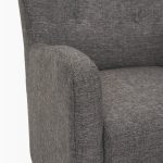 Dunstan Accent Chair Upholstered Gray Twill Fabric and Medium Brown Wood Feet