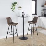 Durango 30 Inch Industrial Black Metal Espresso Barstools (Set of 2)